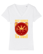 Best Barber In Town Tricou mânecă scurtă guler V Damă Evoker