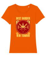 Best Barber In Town Tricou mânecă scurtă guler larg fitted Damă Expresser