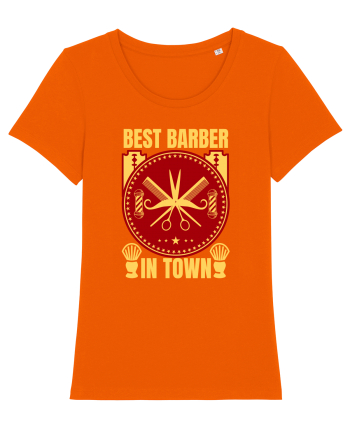 Best Barber In Town Bright Orange