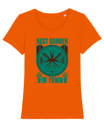 Best Barber In Town Bright Orange