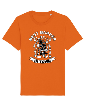 Best Barber In Town Bright Orange