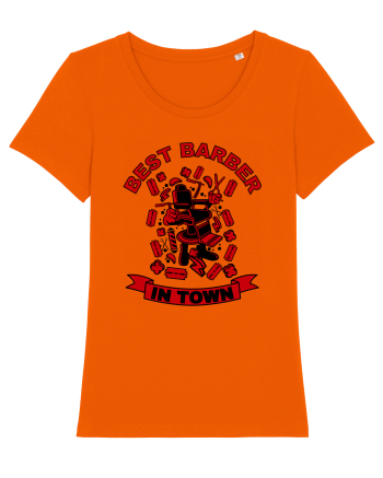 Best Barber In Town Bright Orange
