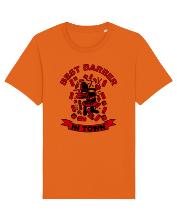 Best Barber In Town Bright Orange