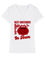 Best Bartender In Town  Tricou mânecă scurtă guler V Damă Evoker