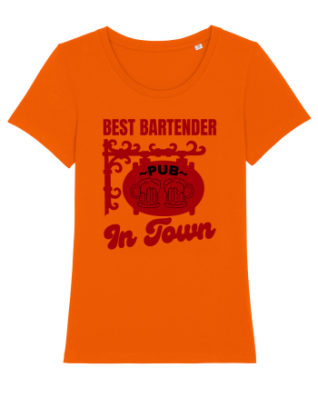 Best Bartender In Town  Bright Orange