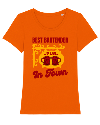 Best Bartender In Town  Bright Orange