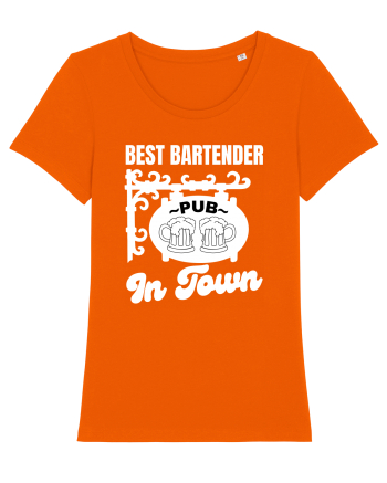 Best Bartender In Town  Bright Orange