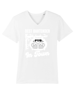 Best Bartender In Town  Tricou mânecă scurtă guler V Bărbat Presenter