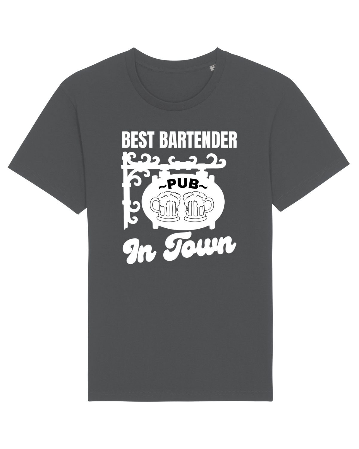 Tricou mânecă scurtă Unisex Rocker Anthracite