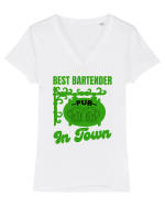 Best Bartender In Town  Tricou mânecă scurtă guler V Damă Evoker