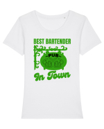 Best Bartender In Town  Tricou mânecă scurtă guler larg fitted Damă Expresser