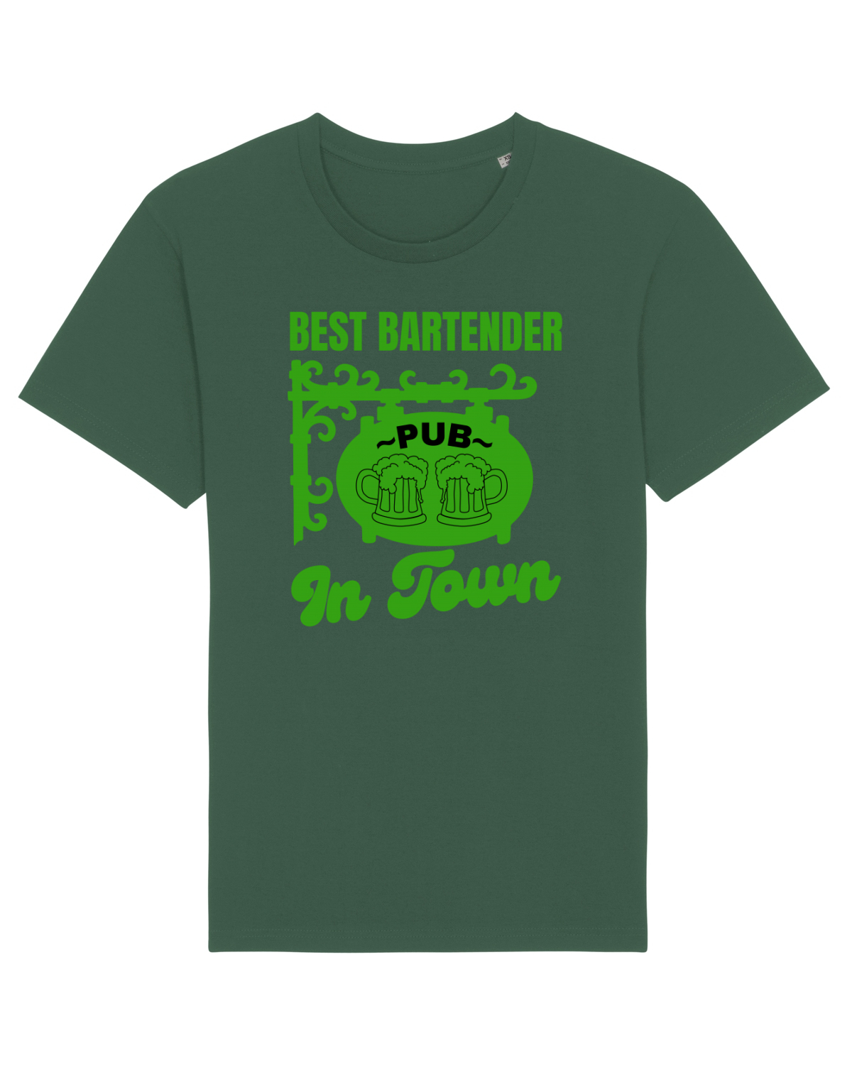 Tricou mânecă scurtă Unisex Rocker Bottle Green