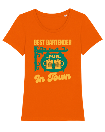 Best Bartender In Town  Bright Orange