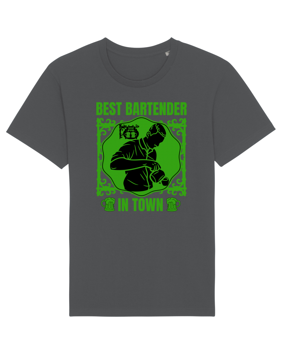 Tricou mânecă scurtă Unisex Rocker Anthracite