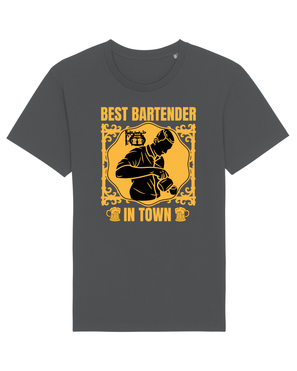 Tricou mânecă scurtă Unisex Rocker Anthracite