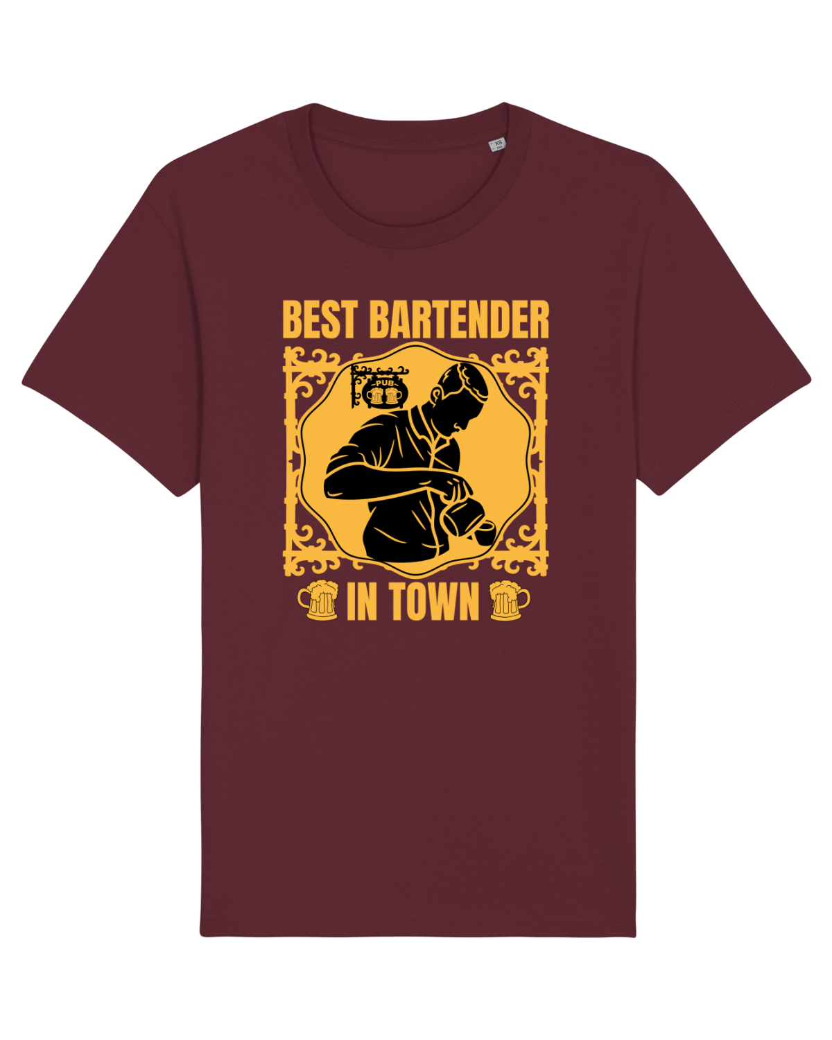 Tricou mânecă scurtă Unisex Rocker Burgundy