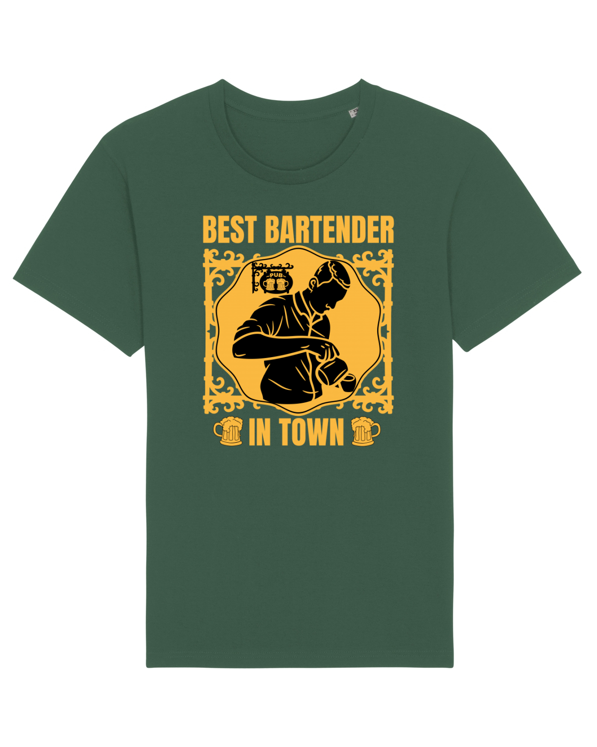 Tricou mânecă scurtă Unisex Rocker Bottle Green