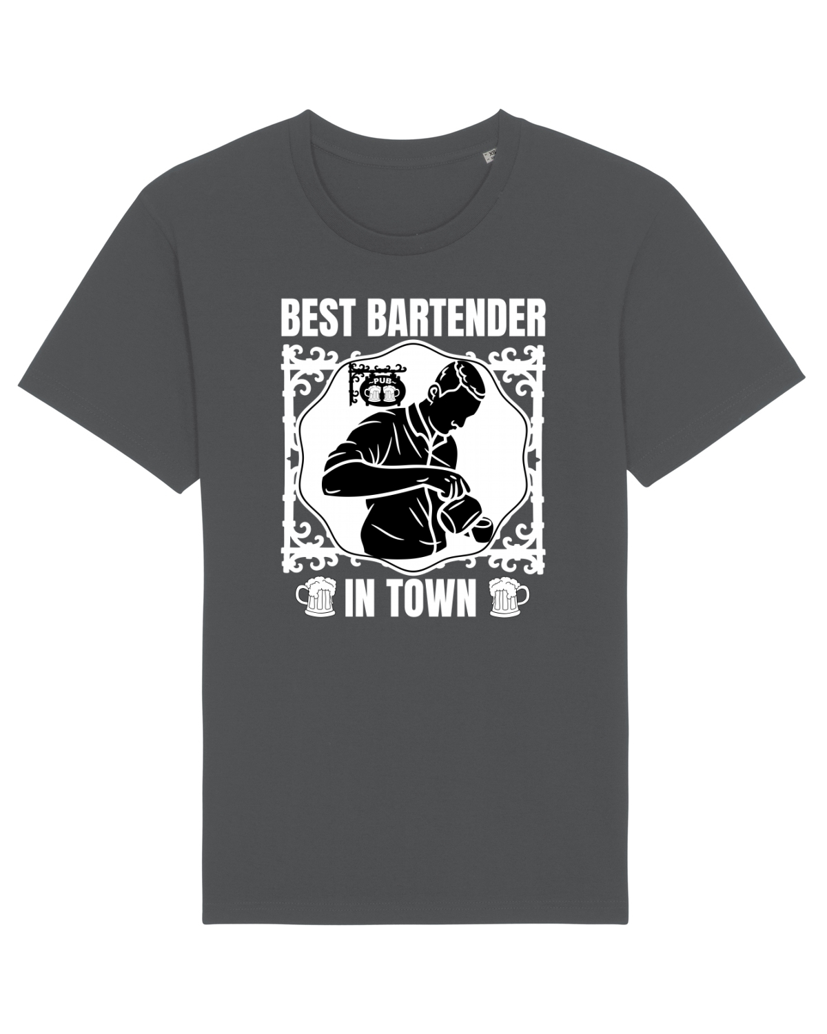 Tricou mânecă scurtă Unisex Rocker Anthracite