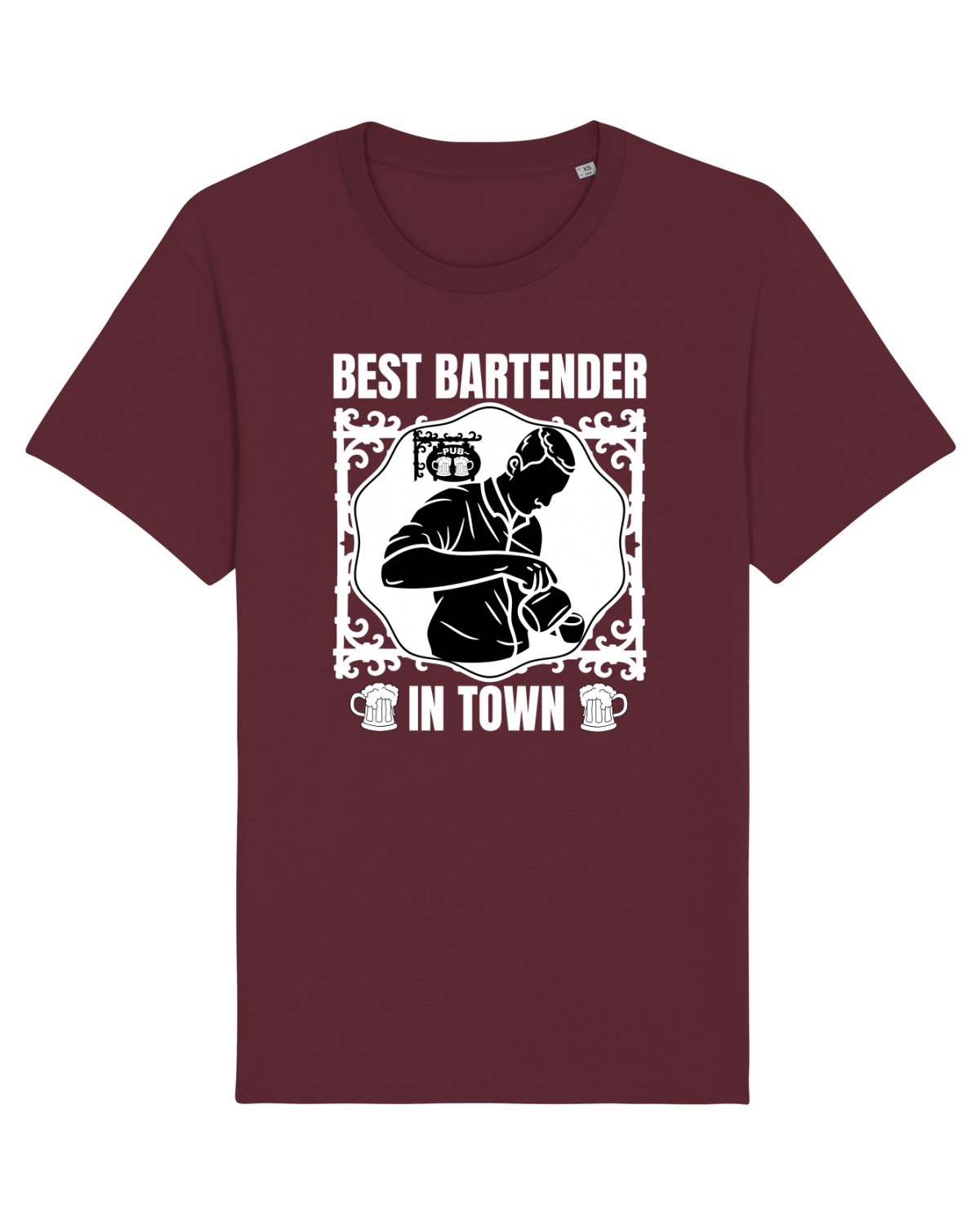 Tricou mânecă scurtă Unisex Rocker Burgundy