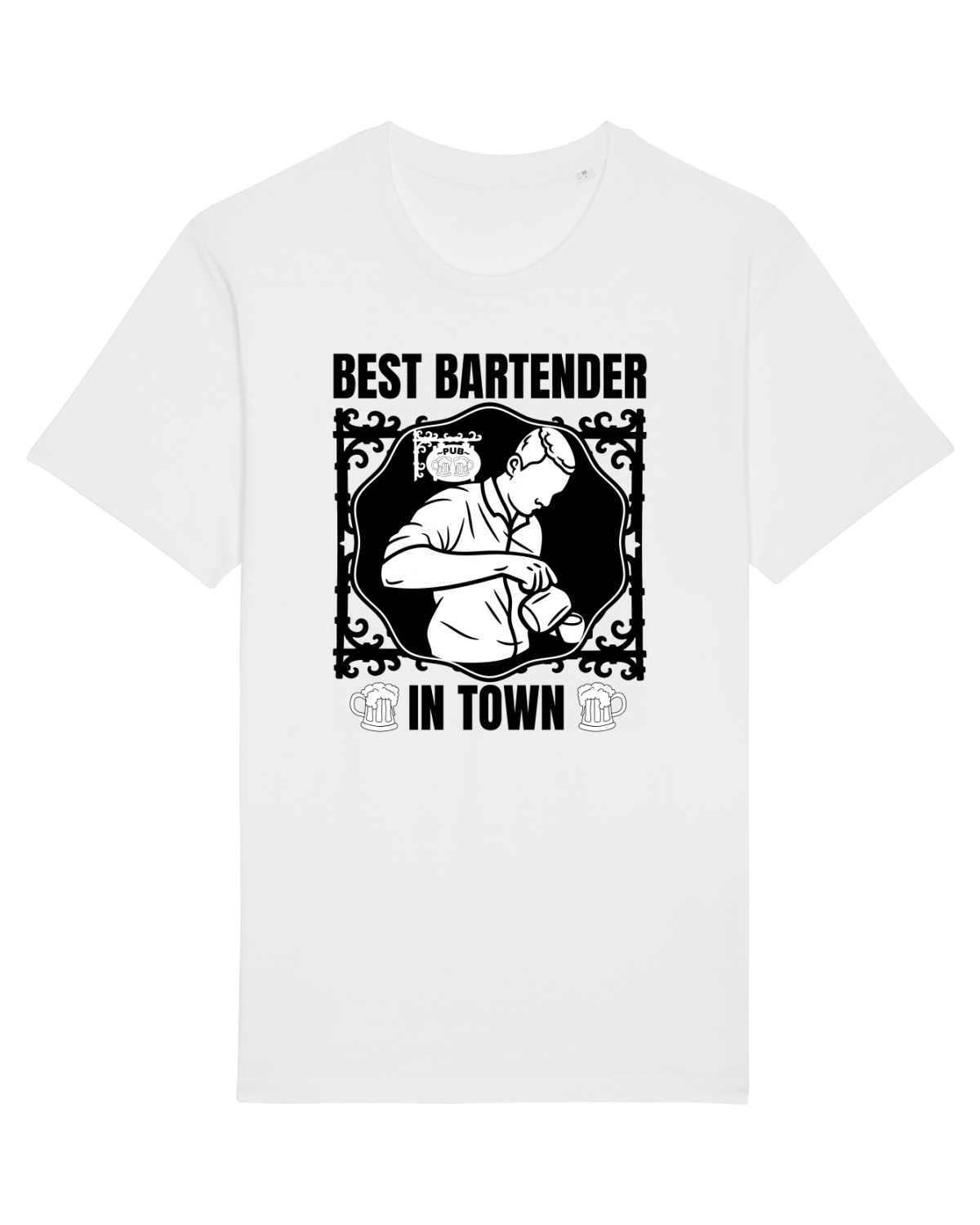 Tricou mânecă scurtă Unisex Rocker White
