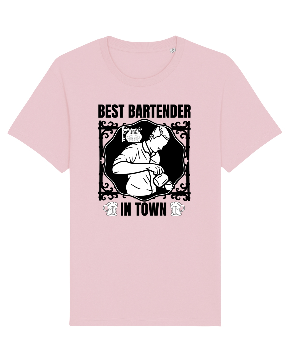 Tricou mânecă scurtă Unisex Rocker Cotton Pink