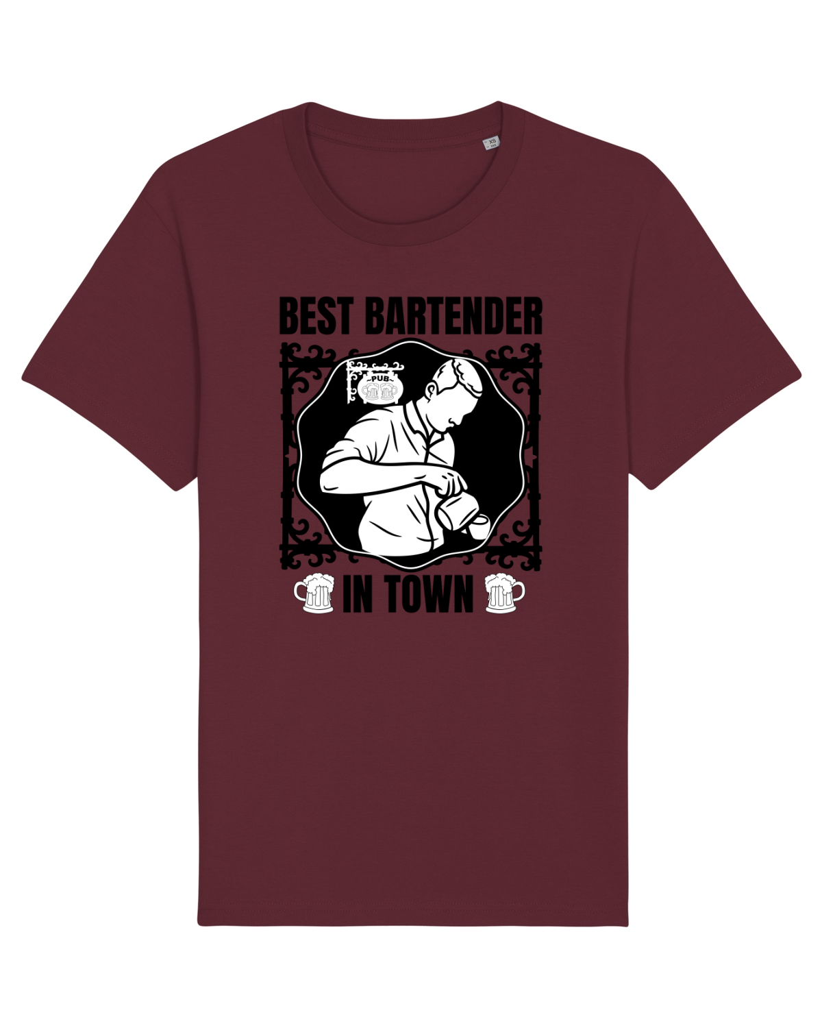 Tricou mânecă scurtă Unisex Rocker Burgundy