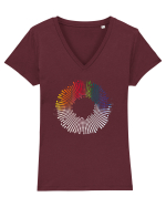 Visual equalizer Tricou mânecă scurtă guler V Damă Evoker