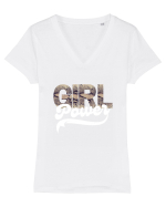 Girl Power Tricou mânecă scurtă guler V Damă Evoker