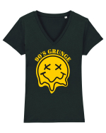 90'S Grunge Tricou mânecă scurtă guler V Damă Evoker