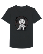 Karate Dog Tricou mânecă scurtă guler larg Bărbat Skater