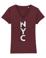 NYC(New York City) Tricou mânecă scurtă guler V Damă Evoker