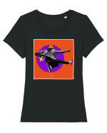 Dancing Art Tricou mânecă scurtă guler larg fitted Damă Expresser