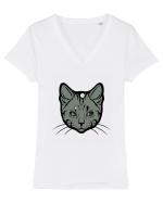 Space Cat Tricou mânecă scurtă guler V Damă Evoker