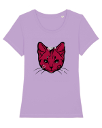 Space Cat Tricou mânecă scurtă guler larg fitted Damă Expresser