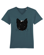 Space Cat Tricou mânecă scurtă guler V Bărbat Presenter