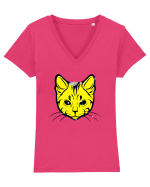 Space Cat Tricou mânecă scurtă guler V Damă Evoker