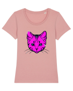 Space Cat Tricou mânecă scurtă guler larg fitted Damă Expresser
