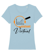 Asistent virtual Tricou mânecă scurtă guler larg fitted Damă Expresser