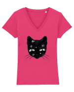 Galactic Cat Tricou mânecă scurtă guler V Damă Evoker