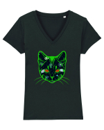 Galactic Cat Tricou mânecă scurtă guler V Damă Evoker