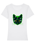 Galactic Cat Tricou mânecă scurtă guler larg fitted Damă Expresser