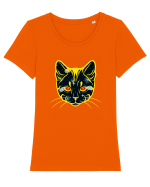 Galactic Cat Tricou mânecă scurtă guler larg fitted Damă Expresser