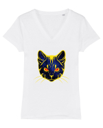 Galactic Cat Tricou mânecă scurtă guler V Damă Evoker
