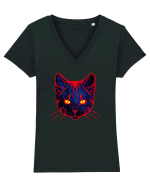 Galactic Cat Tricou mânecă scurtă guler V Damă Evoker