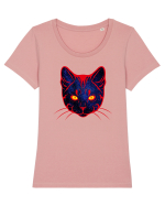 Galactic Cat Tricou mânecă scurtă guler larg fitted Damă Expresser