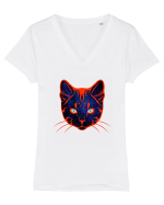 Galactic Cat Tricou mânecă scurtă guler V Damă Evoker