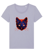 Galactic Cat Tricou mânecă scurtă guler larg fitted Damă Expresser