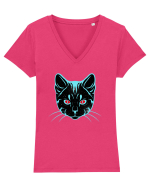 Galactic Cat Tricou mânecă scurtă guler V Damă Evoker