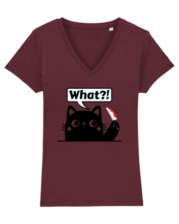 Funny Killer Kitty Burgundy