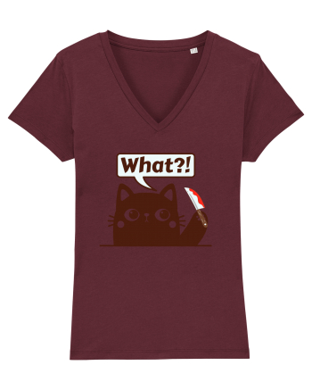 Funny Killer Kitty Burgundy